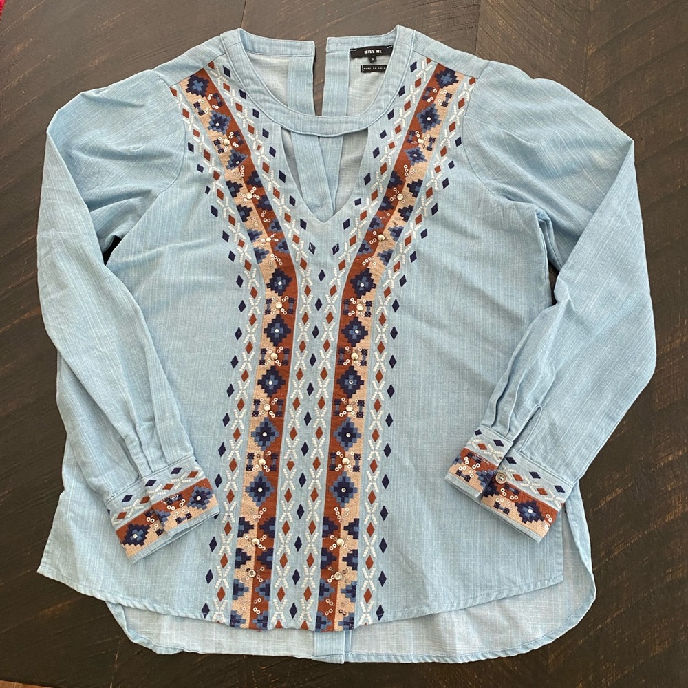 Denim perfection! Miss Me top!